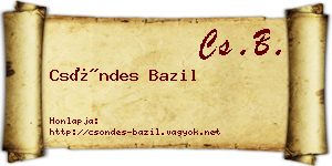 Csöndes Bazil névjegykártya